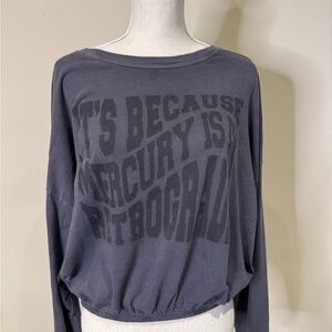 Graphic Long Sleeve Top - Gray
